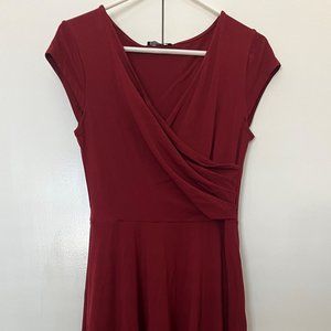 Blood Red Wrap Stretch Dress Size M Brand New